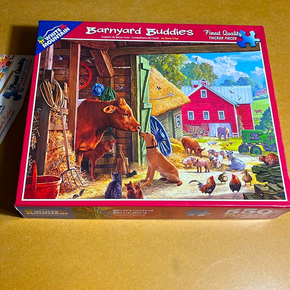 White Mountain Puzzle 550 pieces ‘Barnyard Buddies’ made in 2016